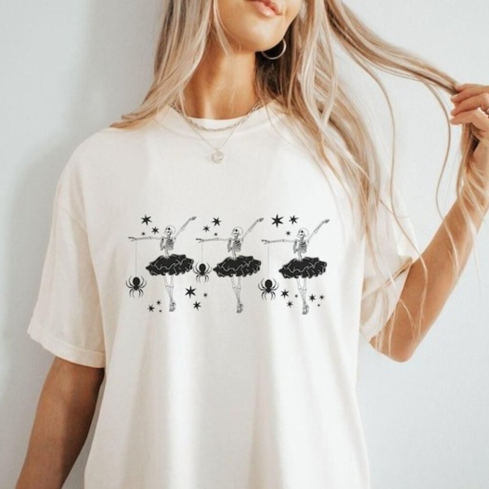 Skeleton Ballet Shirt ,Halloween Dance Gift, Dance Mom Shirt,Gothic Dance Shirt